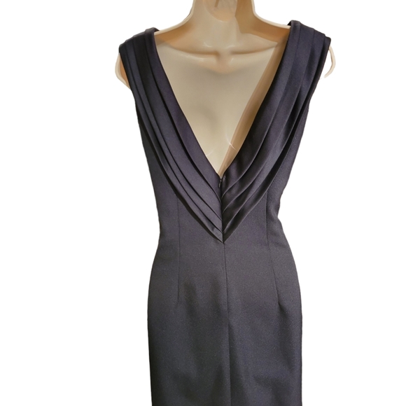 LORI ANN Montreal 10 Party Dress Black, Around Neck Folded Satin Collar Broch fr - Picture 6 of 12